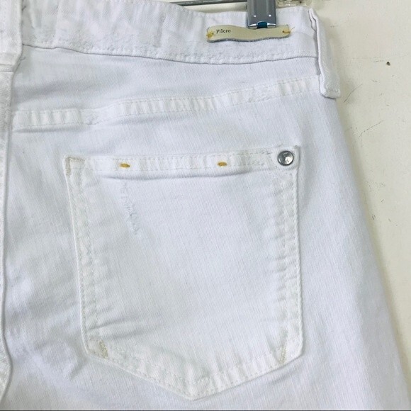 Anthropologie Pilcro Letterpress Stet Off White Distressed Jean Denim Shorts 26 - Picture 7 of 13